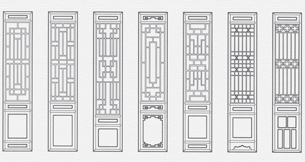 南木林常用中式仿古花窗图案隔断设计图