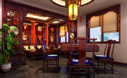南木林古典中式风格茶楼包间设计装修效果图